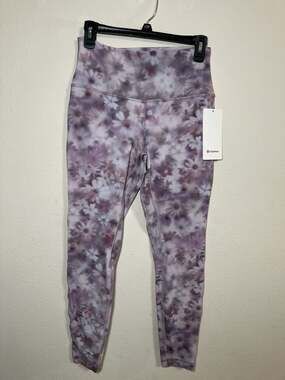 Authentic Lululemon Align High-Rise Pant 28" in Monochromic Floral Purple Multi